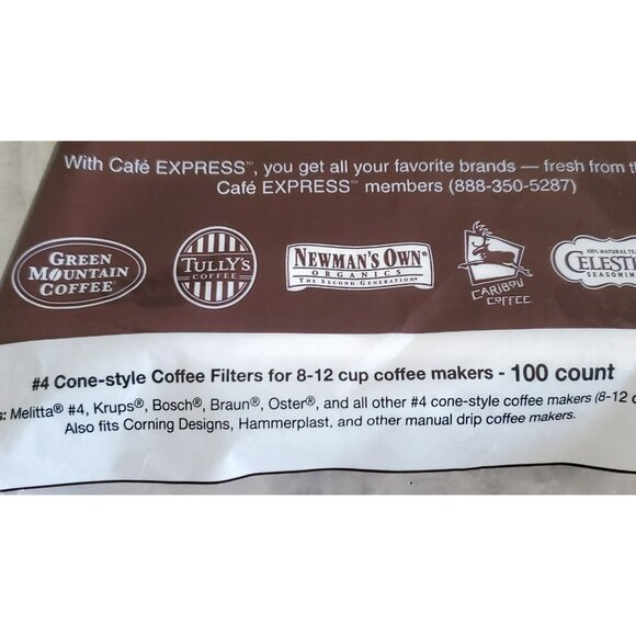 2 Packs Rockline Cafe Express #4 Cone Coffee Filters 8-12 Cups 200 White USA New - Picture 4 of 6